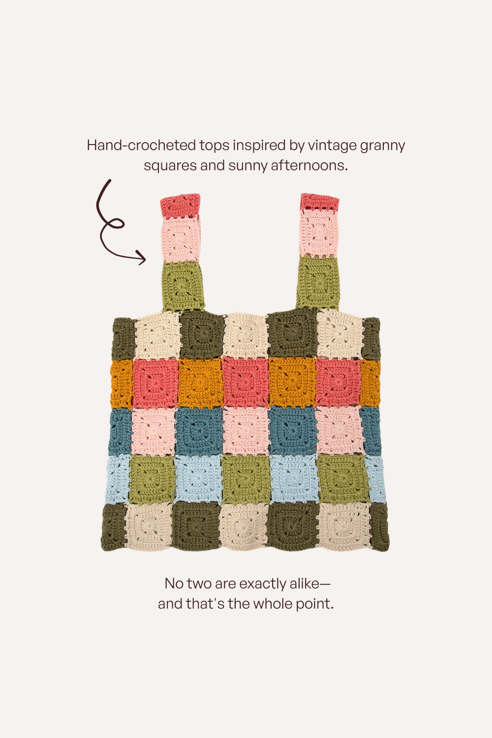 Edna Grandma Square Crochet Tank