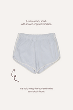 Lace-Trim Terry Short Light Blue