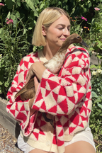 Sunday Quilt Cardigan Red