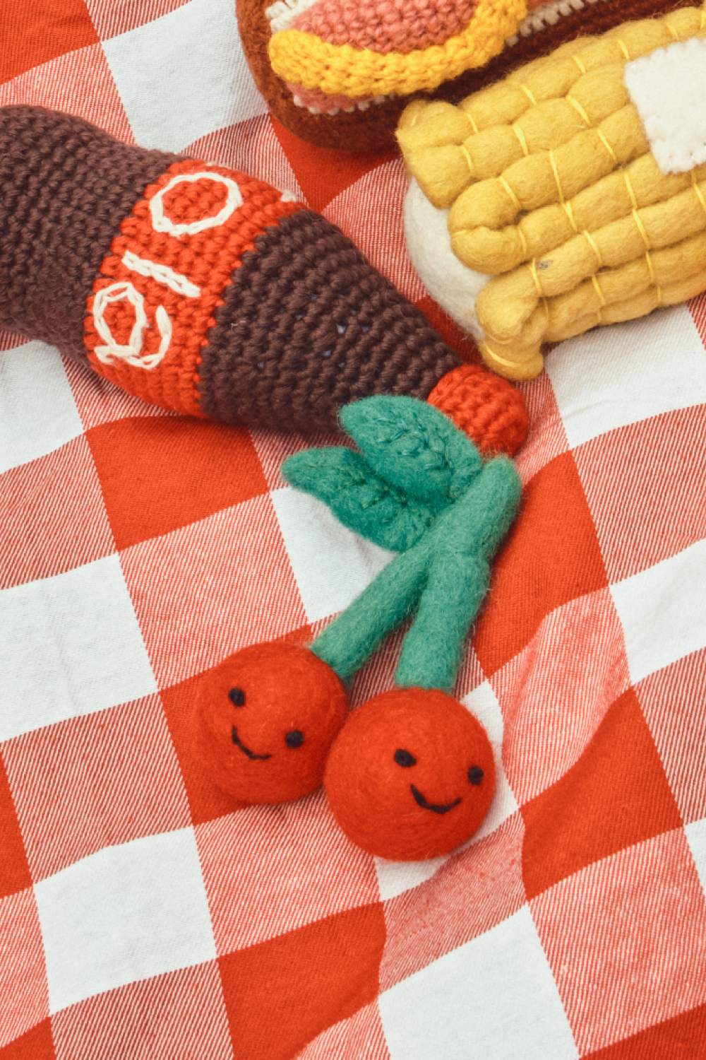 Wool Cherries Cat Toy 