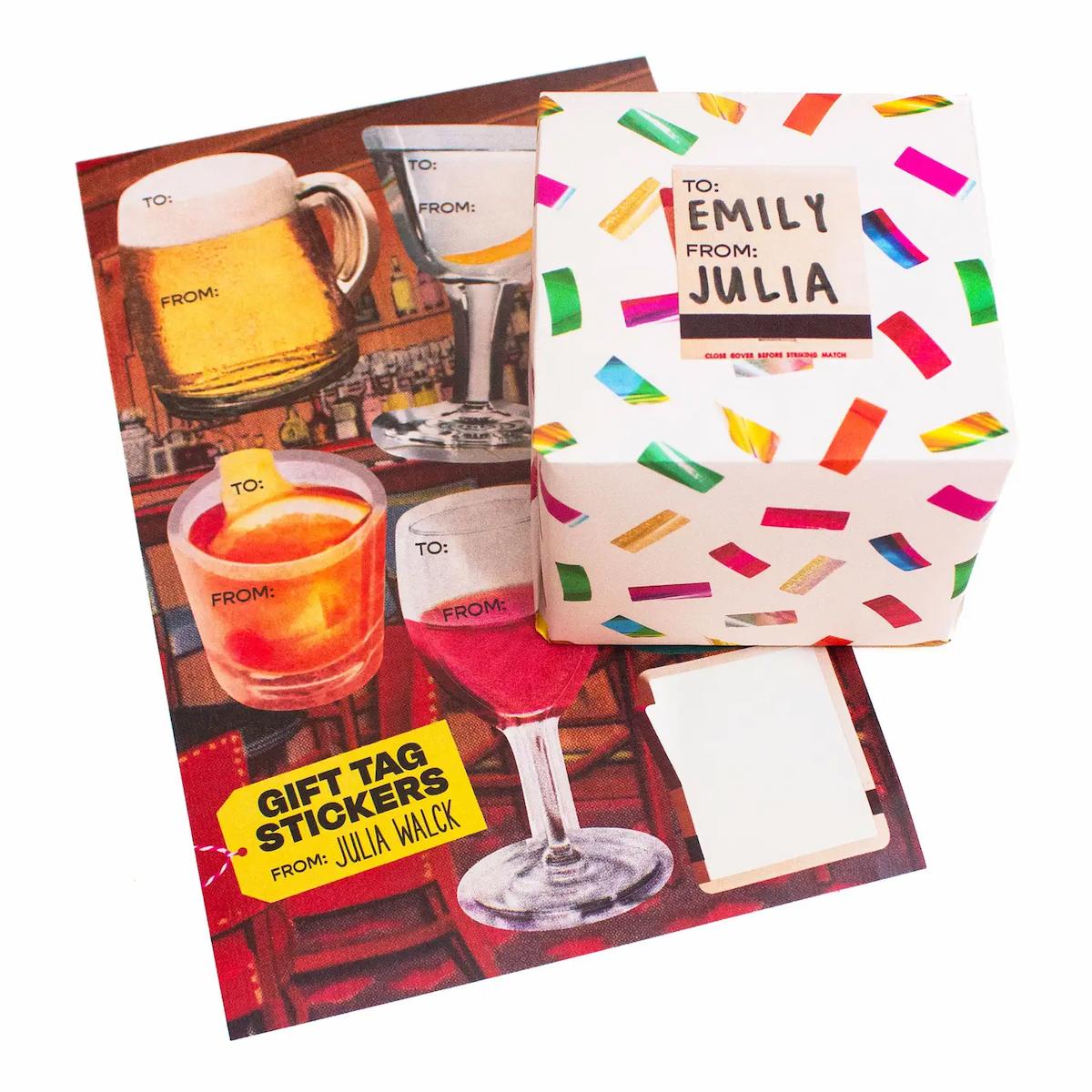 Julia Walck Gift Tag Stickers "Happy Hour"