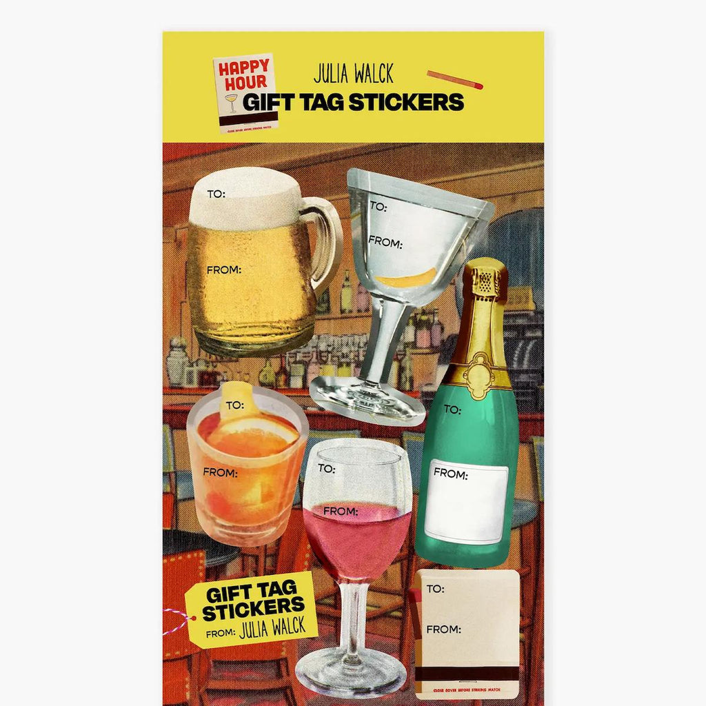 Julia Walck Gift Tag Stickers "Happy Hour"