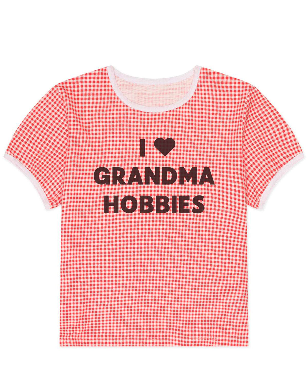 Grandma Hobbies Gingham Tee