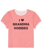 Grandma Hobbies Gingham Tee