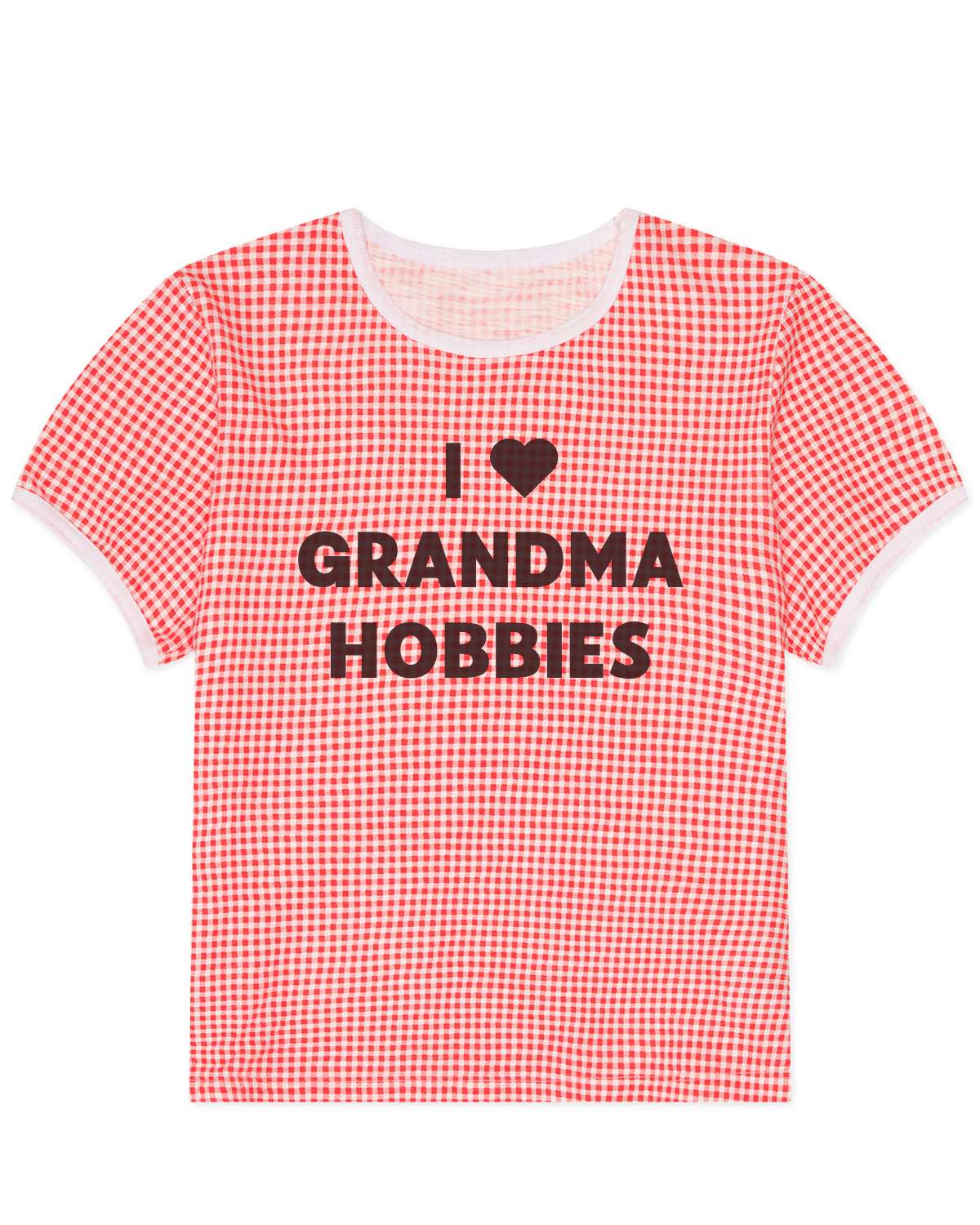 Grandma Hobbies Gingham Tee