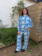 Etta Quilted Wide Leg Pant Cobalt Blue