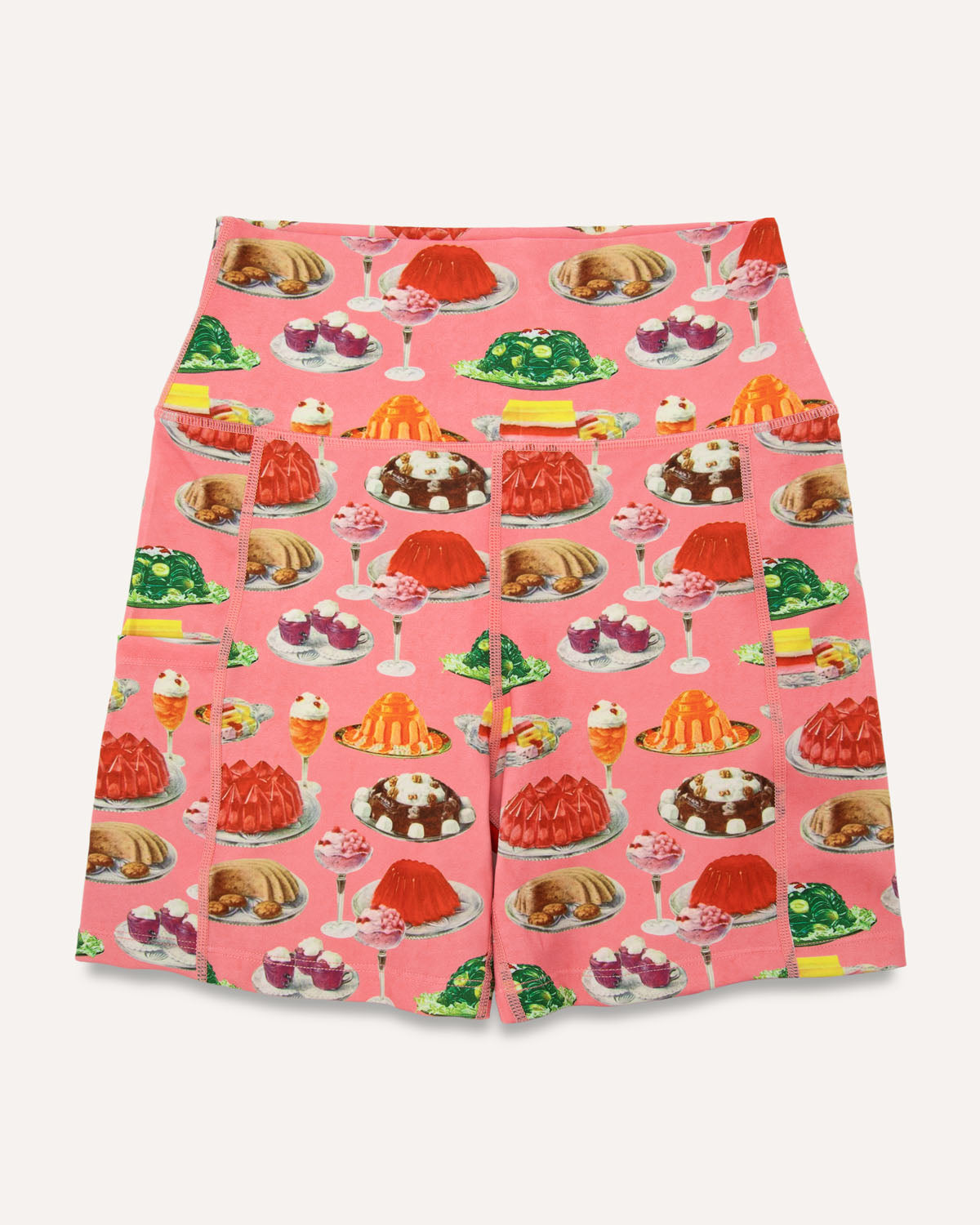 Short with dessert pattern on a pink background