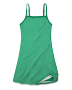 Green checkered dress on a white background