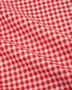 Close-up of red and white gingham fabric