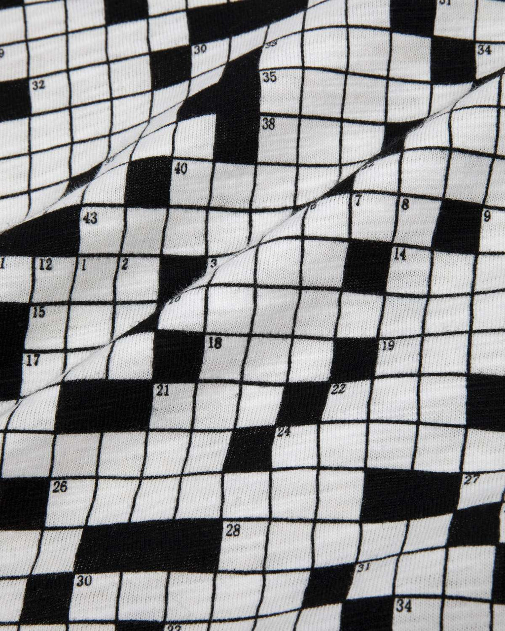 crossword print on a white background