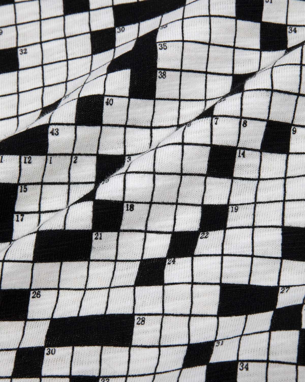 crossword print on a white background