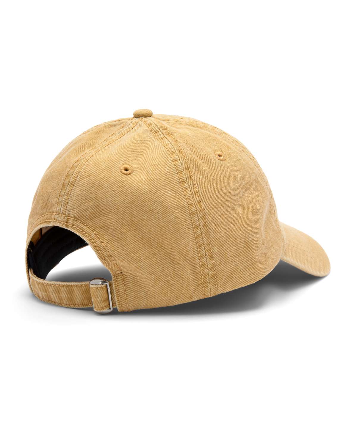 Back of yellow baseball cap on a white background