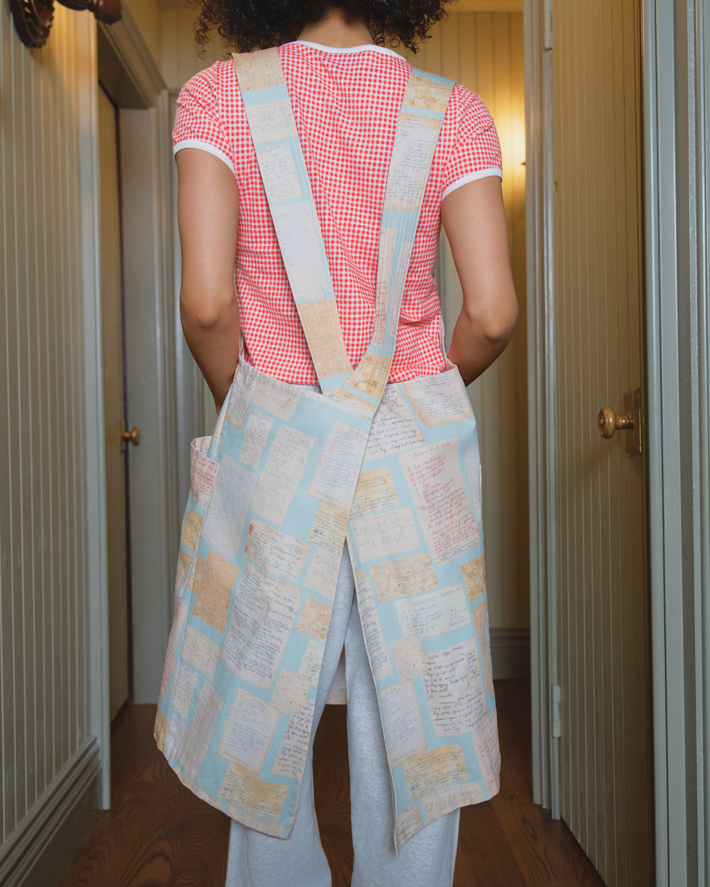 Edith Vintage Recipe Cross Back Apron