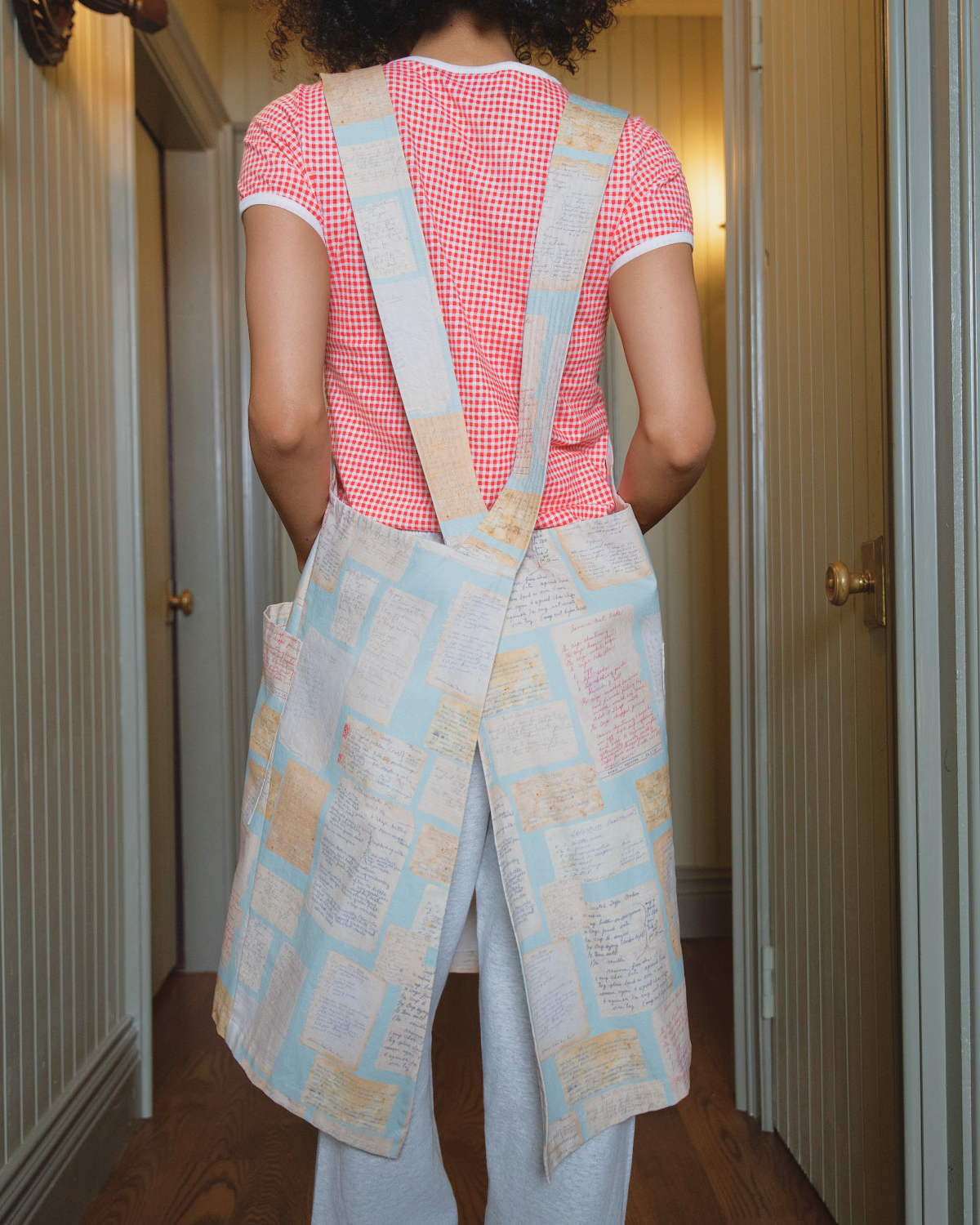 Edith Vintage Recipe Cross Back Apron