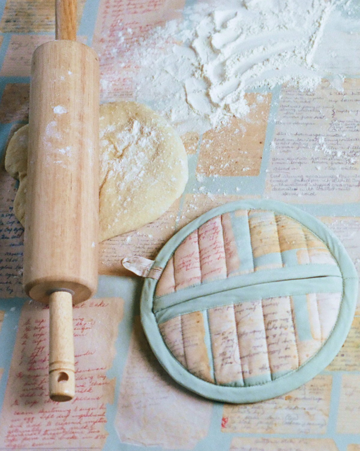 Edith Vintage Recipe Hot Pad Set