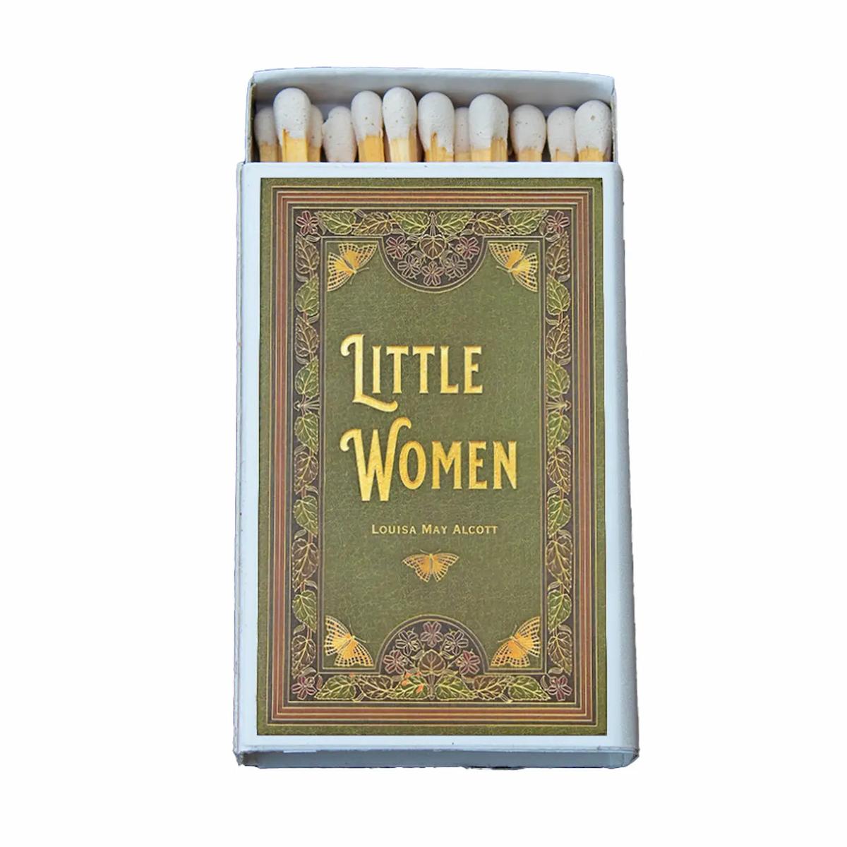 Matchbox with 'Little Women' design on a white background