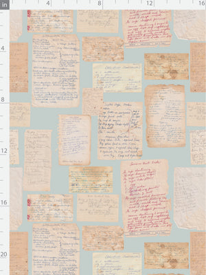 Edith Vintage Recipe Canvas Fabric