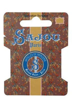 Patterned Sajou Paris thread/ ribbon storage card on a white background