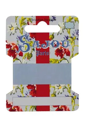 Thread storage card with a floral design and 'Sajou Paris' branding on a white background