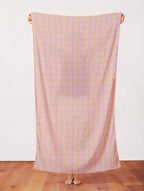 Squares Gold on Pink Quilting Cotton Fabric