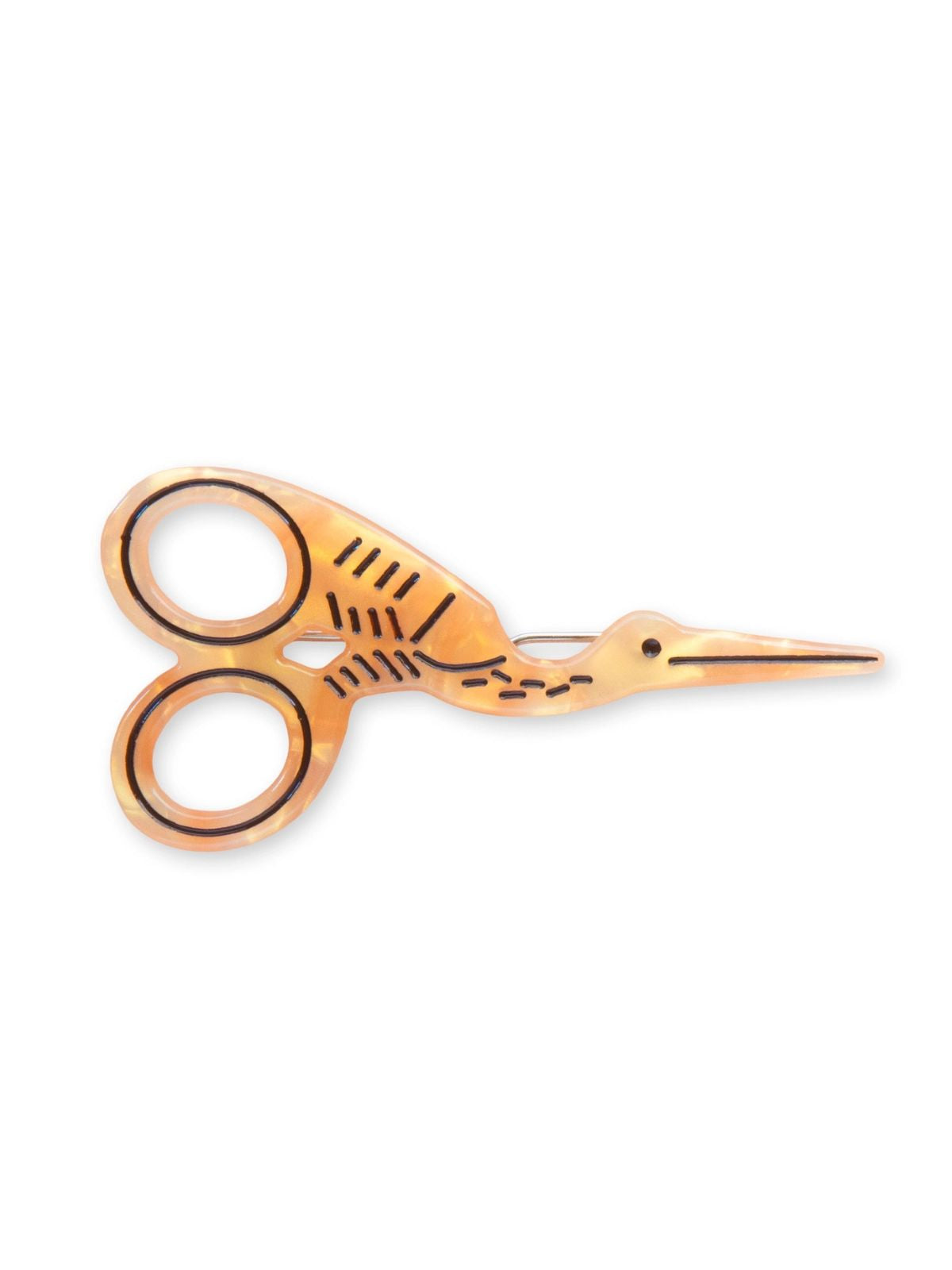 Small pair of scissors with a bird design on a white background