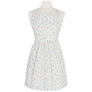 Floral apron on a white backdrop