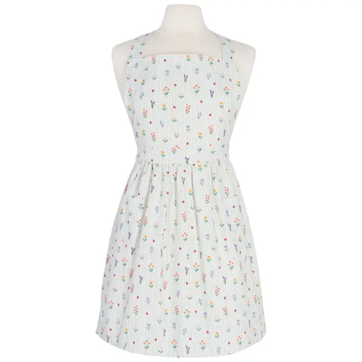 Floral apron on a white backdrop