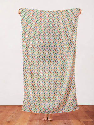 Tulip Grid Green Quilting Cotton Fabric