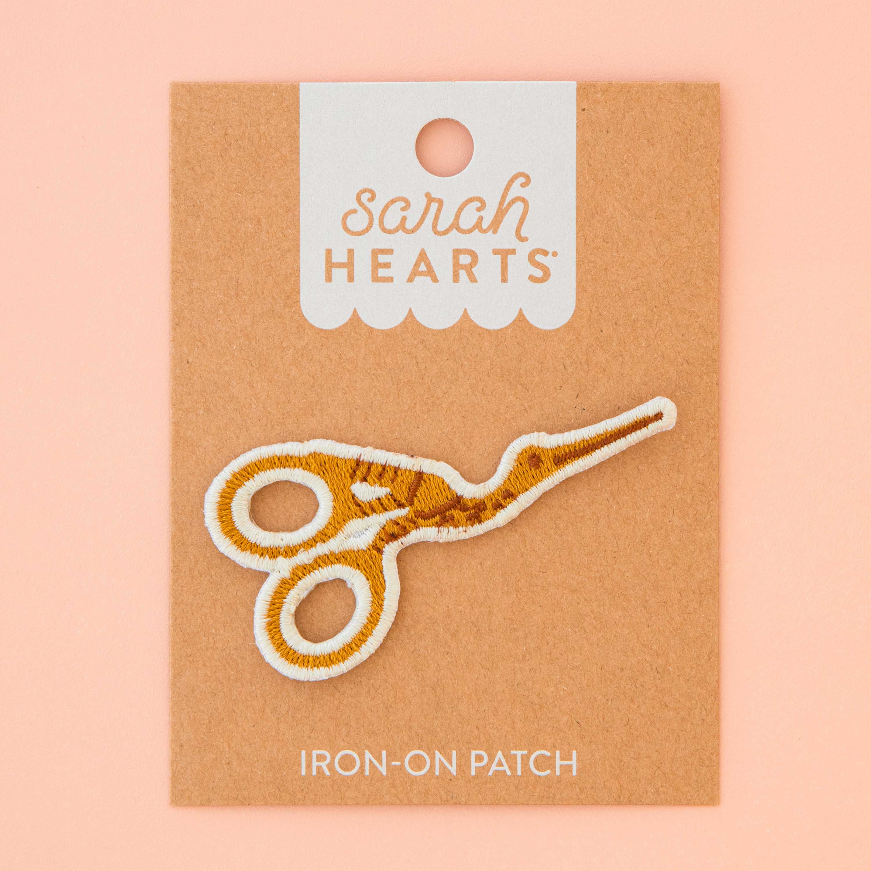 Stork Scissor Iron-On Patch
