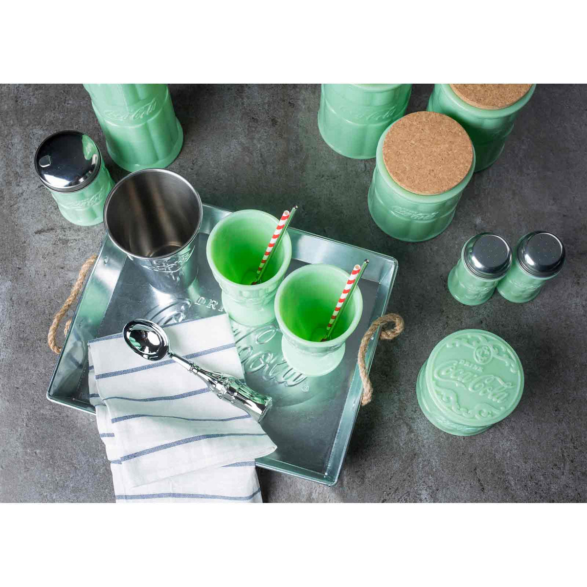 Coca-Cola Jadeite Malt Cup
