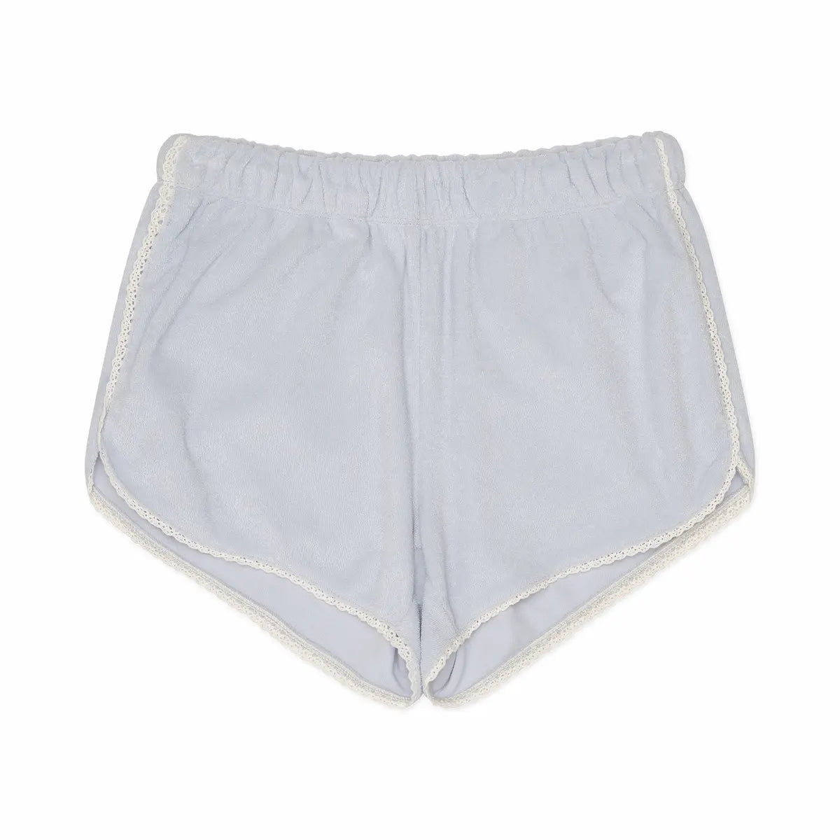 Lace-Trim Terry Short Light Blue