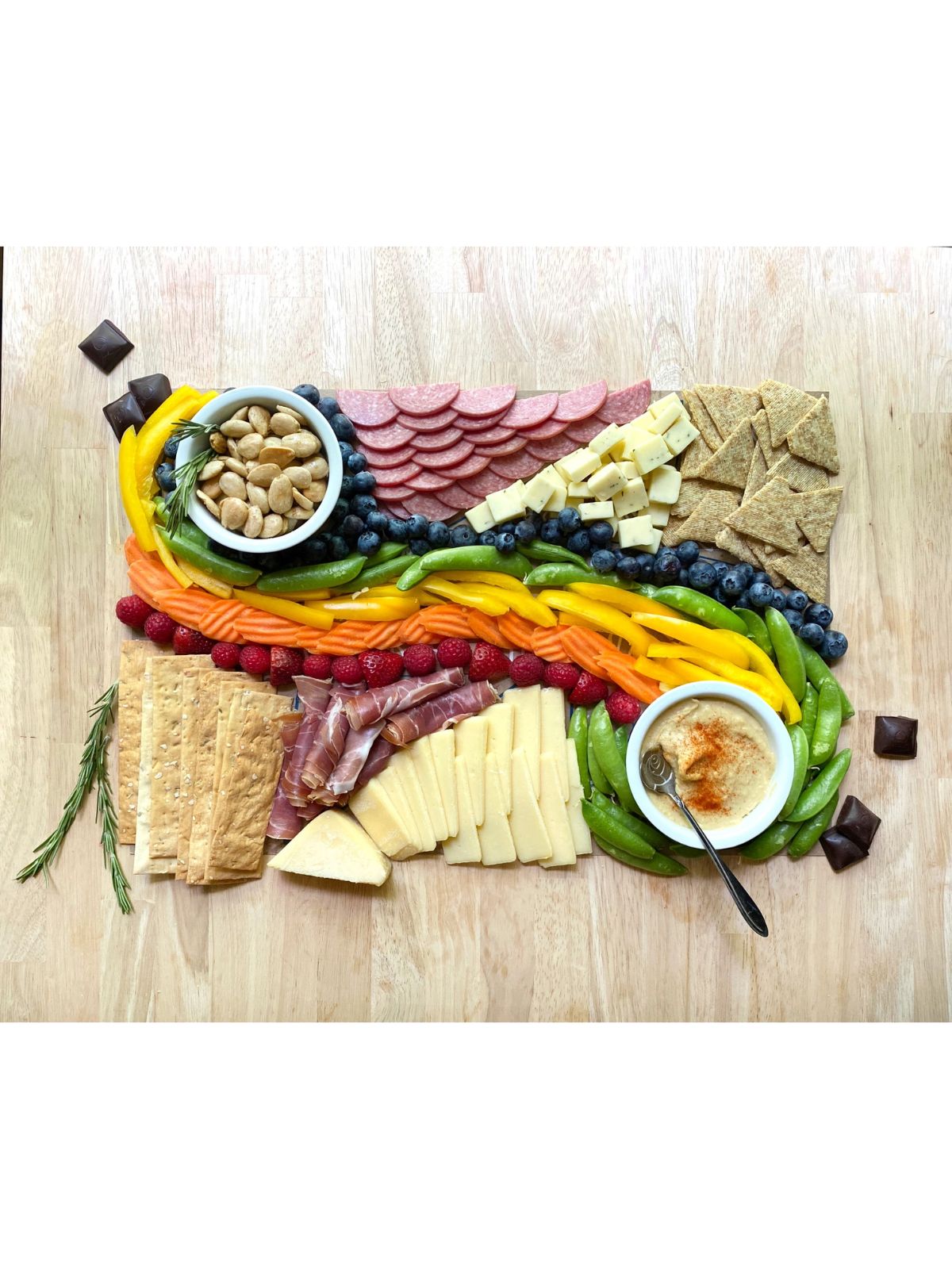 Color Box Charcuterie Cheat Sheet Board