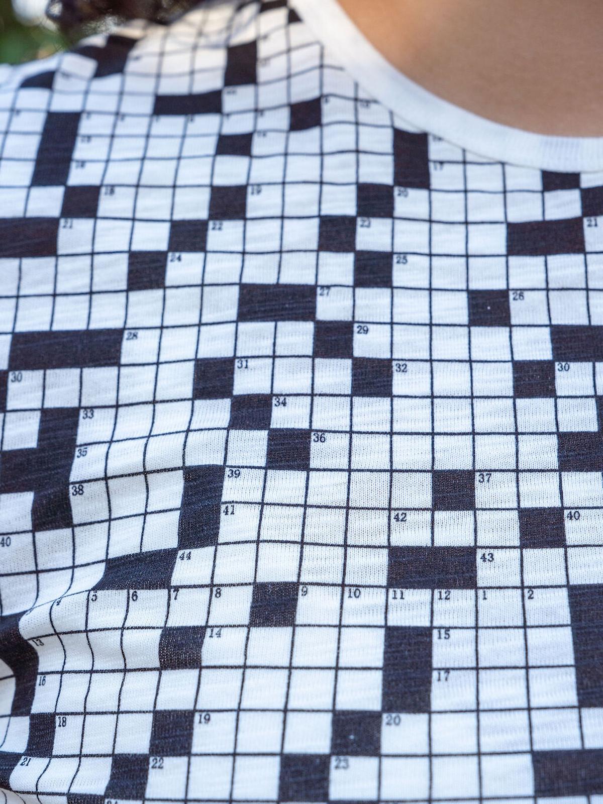 Black and white checkered pattern on fabric