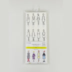 Pack of cloth stationary with illustrations of people in dresses on a white background