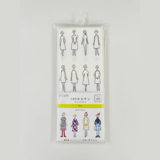 Pack of cloth stationary with illustrations of people in dresses on a white background