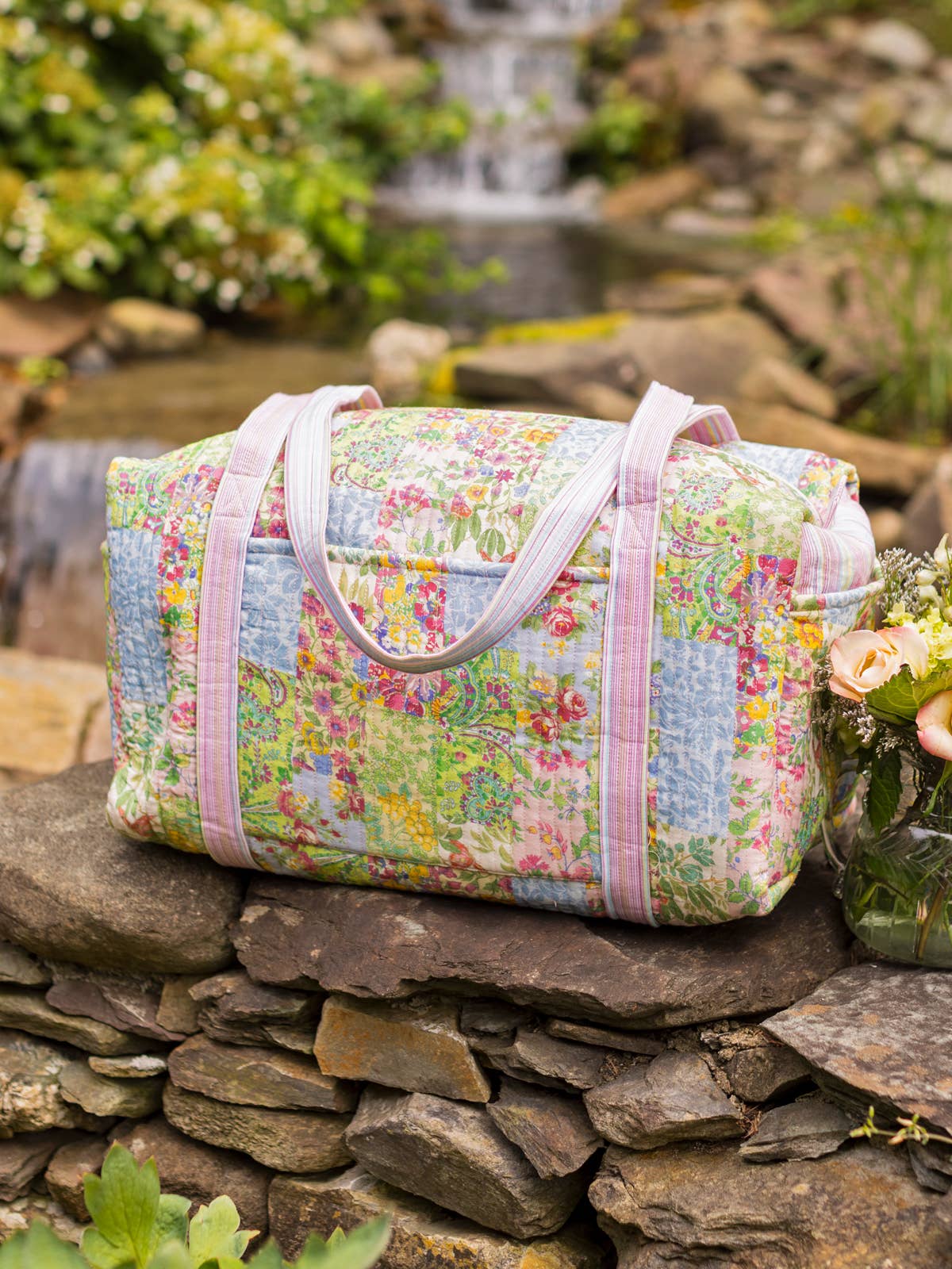 Garden Collage Pastel Duffle Bag