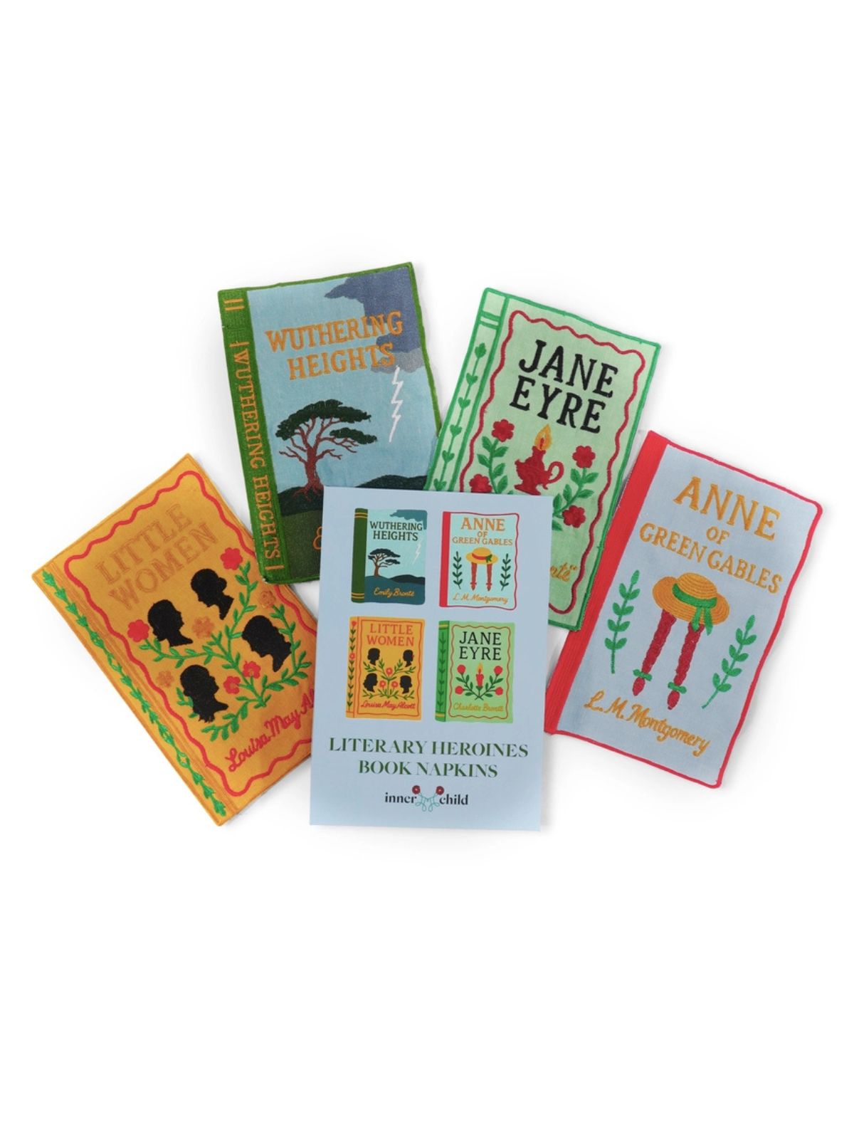 Inner Child Literary Heroines Embroidered Cocktail Napkins