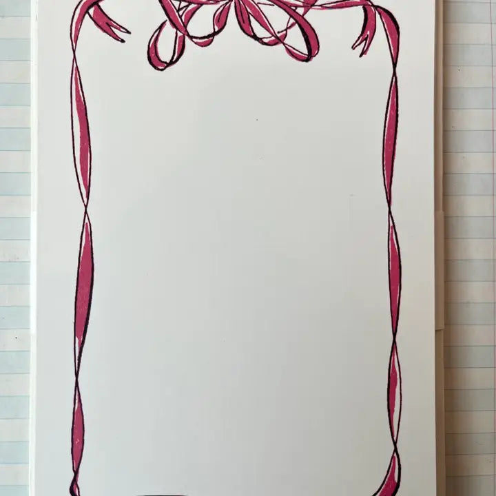 Bow card on a checkered background