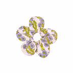 Floral patterned scrunchie on a white background