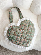 Rather Be Reading Green Quilted Heart Tote Bag