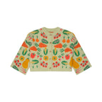 Sweater with vegetable pattern on a white background