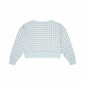 Light blue and white gingham shirt on a white background