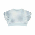 Light blue and white gingham shirt on a white background