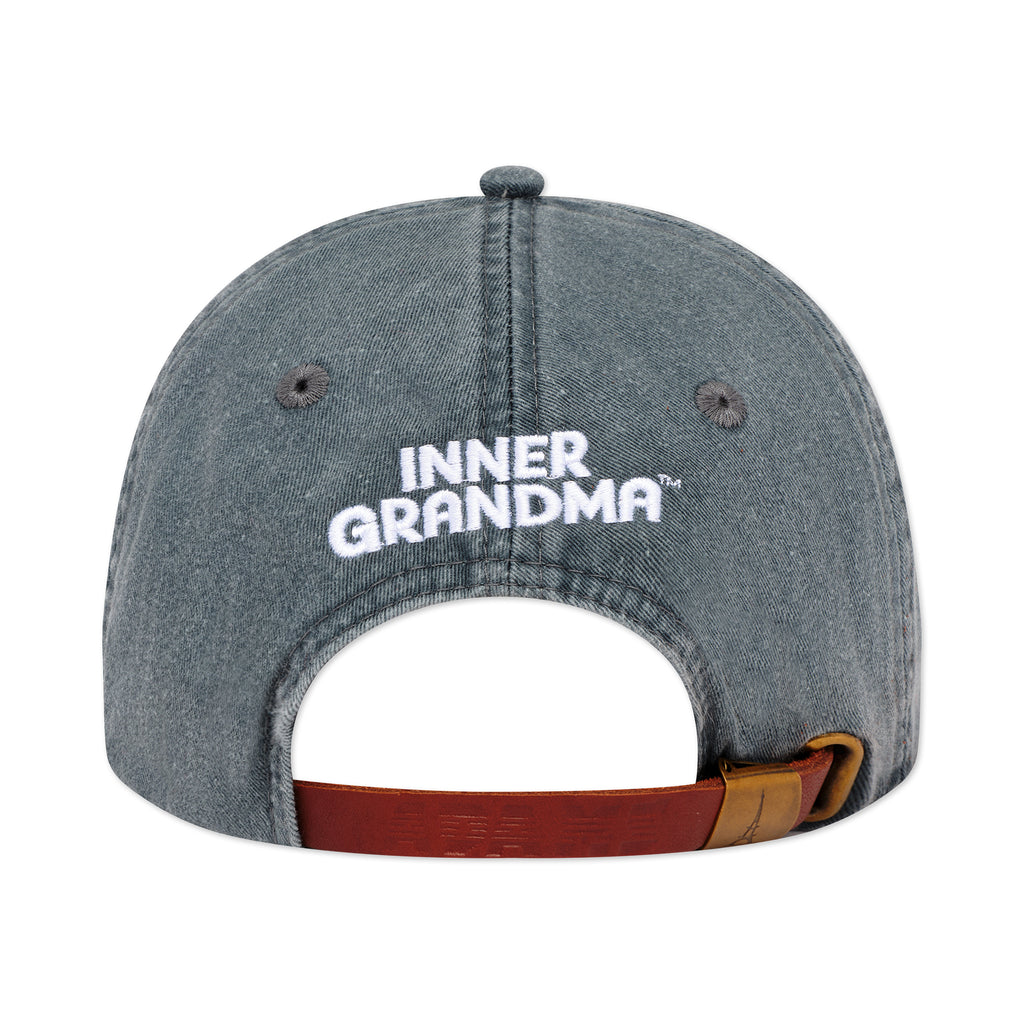 Gray cap with 'Inner Grandma' text on a white background