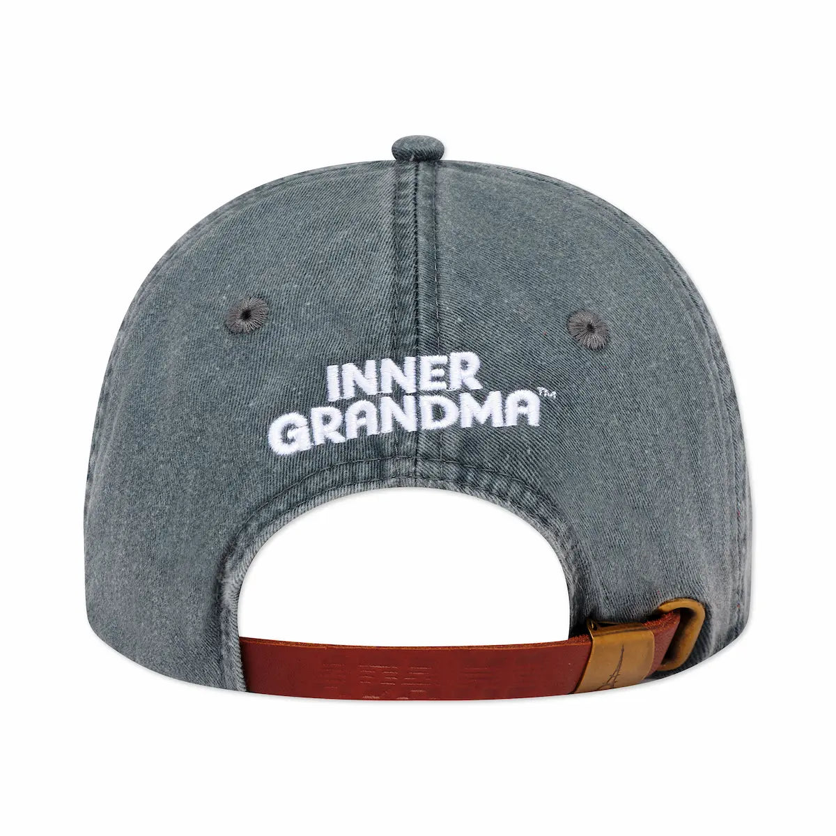 Gray cap with 'Inner Grandma' text on a white background