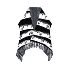 Shawl with tape measure pattern on a white background