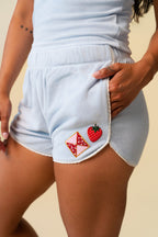 Blue Lace-Trim Terry Set & Patch Bundle