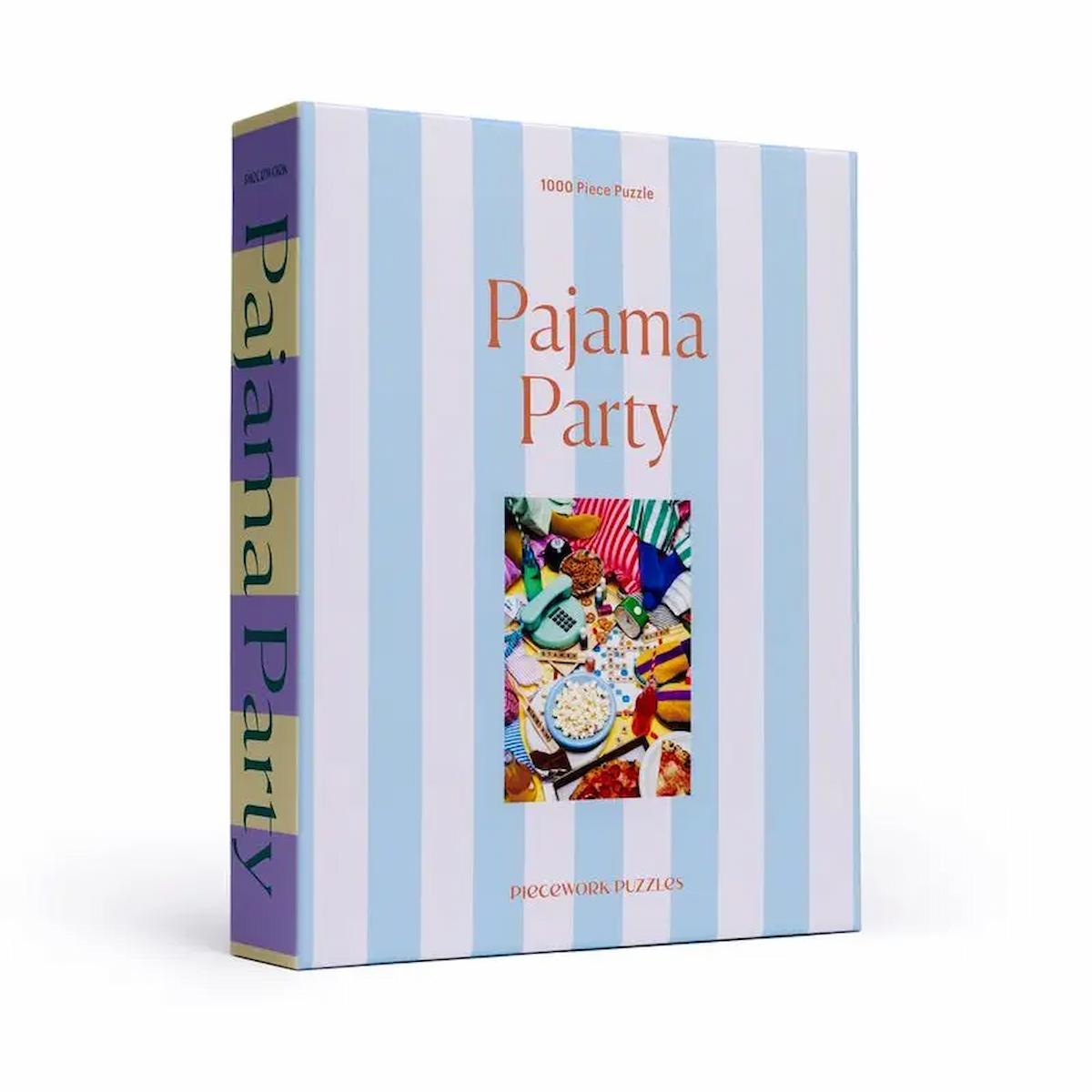 Pajama Party puzzle box with colorful design and text on a white background