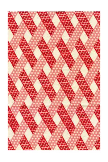 Sajou Pin and Needle Cushion - Red Lattice Fabric
