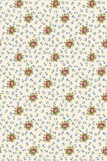 Floral pattern with small flowers on a beige background